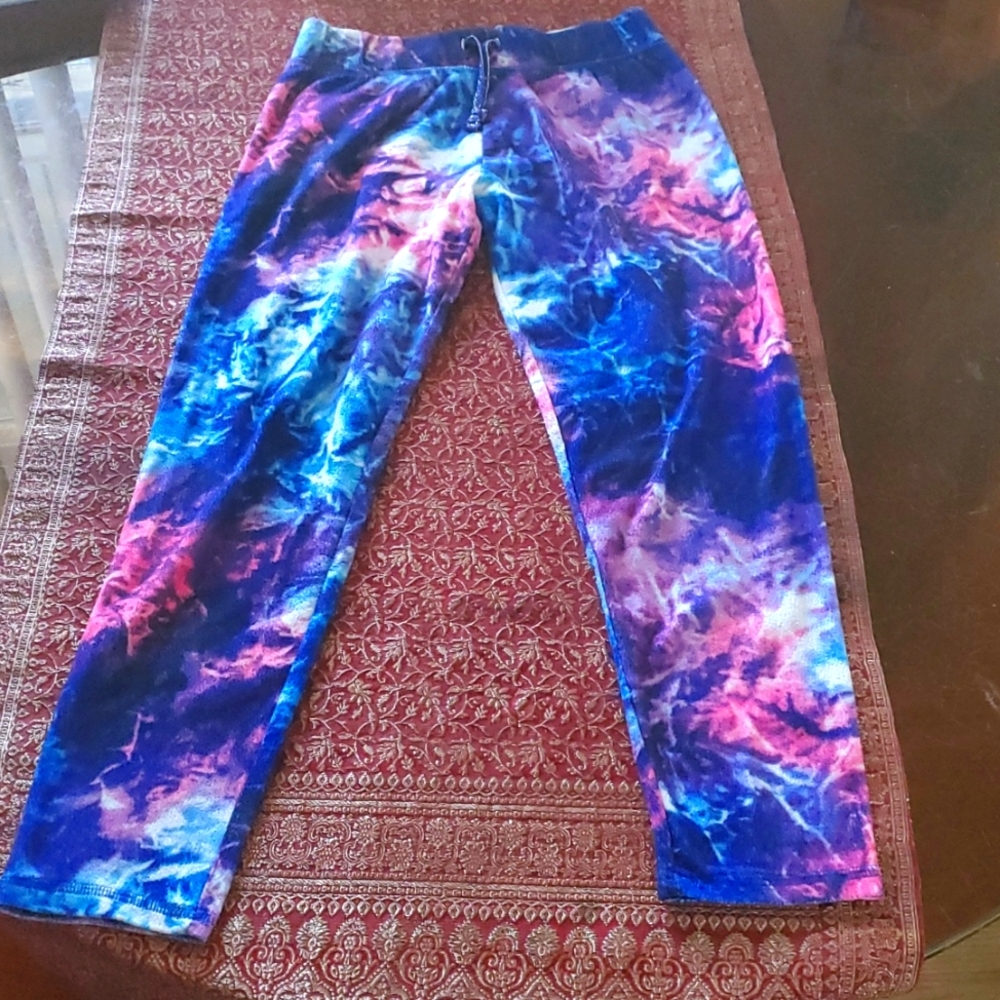Girls fleece leggings Cosmos pattern